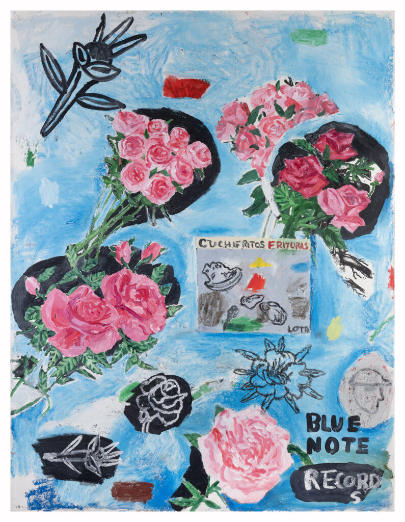 Blue Note, 2026, oil, oil stick on paper, 157.5 × 121 cm