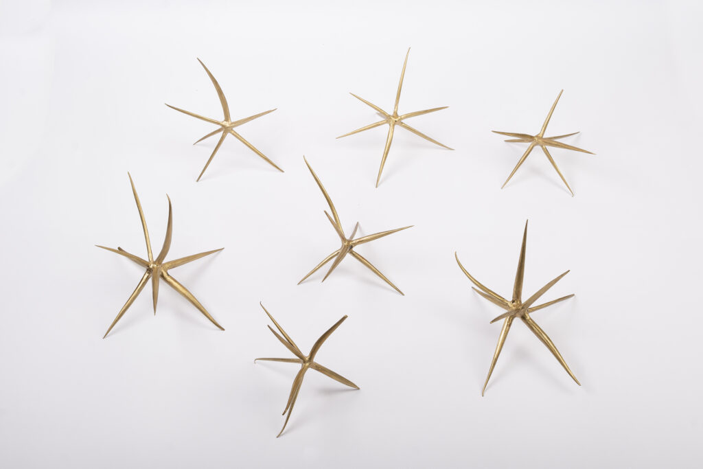 Seven Sisters #3, 2023, sand-cast brass, variable dimensions